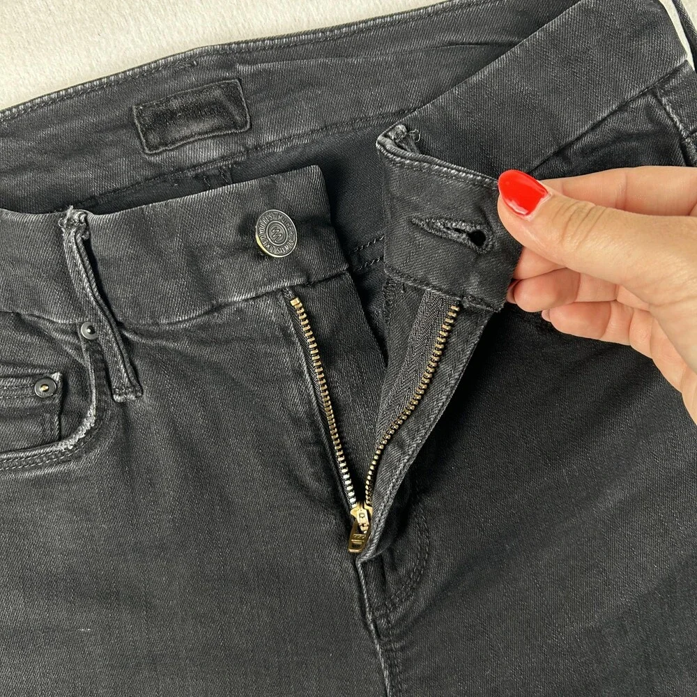 Mother The Looker Jeans Womens 25 Black Dark Wash Mid Rise Skinny USA